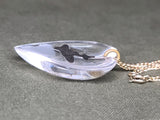 Lucite Airplane Heart Necklace