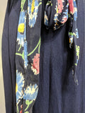 Blue Flower Print Dress w/ Matching Jacket <br> (B-39" W-30" H-33")