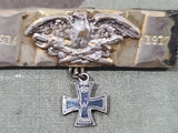WWI German Brooch with Iron Cross - Made from Artillery Shell Band