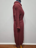 German Maroon Long Sleeve Dress <br> (B-40" W-34" H-40")