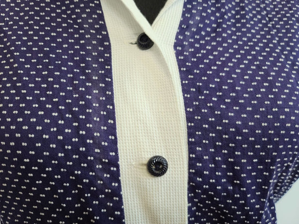 Blue Polka Dot Dress with Ties <br> (B-43" W-36" B-43")