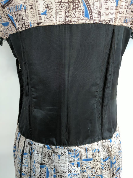 Aztec Novelty Print Dress <br> (B-34" W-28" H-37")