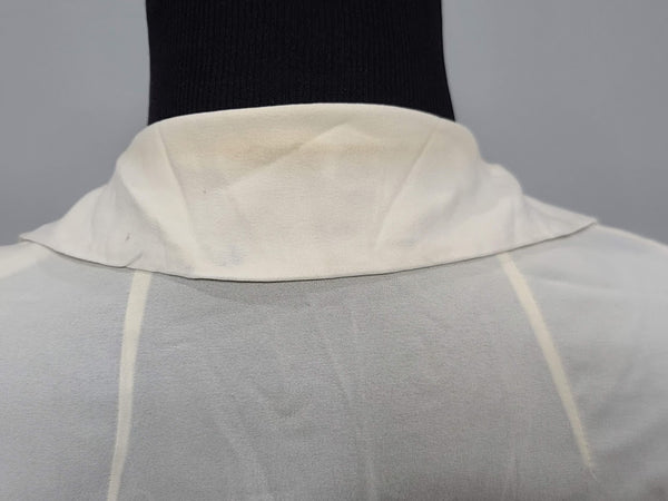 White Dress with Blue Accents <br> (B-39" W-28" H-38")