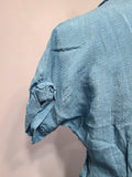 Blue Dress with Flower Buttons <br> (B-38" W-27" H-48")