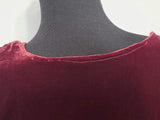Dark Red Velvet Gown <br> (B-36" W-28" H-36.5")