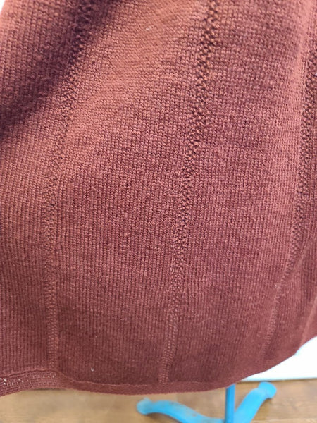 Dark Red Knit Sweater and Skirt Set <br> (B-42" W-24"-30" H-42")