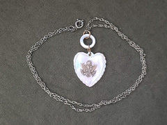 Mother of Pearl Army Eagle Heart Necklace