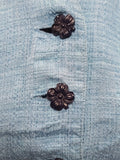 Blue Dress with Flower Buttons <br> (B-38" W-27" H-48")