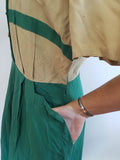 Tan and Green Dress <br> (B-40" W-28.5" H-40")