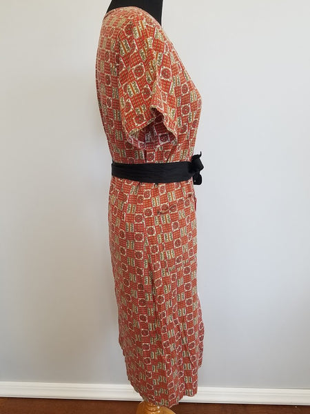 Red Housedress with Tie Belt <br> (B-40" W-39" H-42")