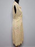 Yellow Flower Print Dress <br> (B-40" W-36" H-42.5")
