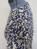 Blue and White Animal Novelty Print Dress <br> (B-47" W-37" H-44")