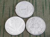 Set of 5 Wartime French Franc Coins