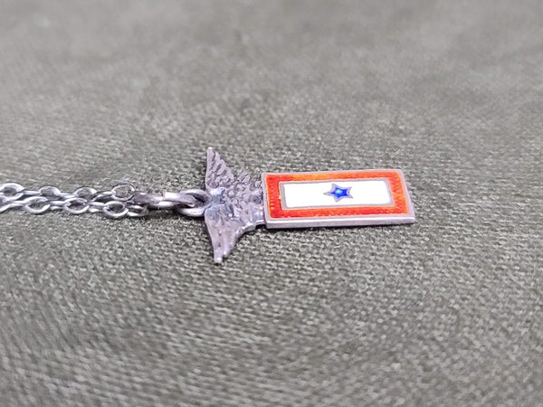 In Service Flag Eagle Necklace Sterling
