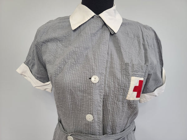 American Red Cross Gray Lady Short Sleeve Uniform Dress & Hat <br>(B-37" W-30.5" H-36")