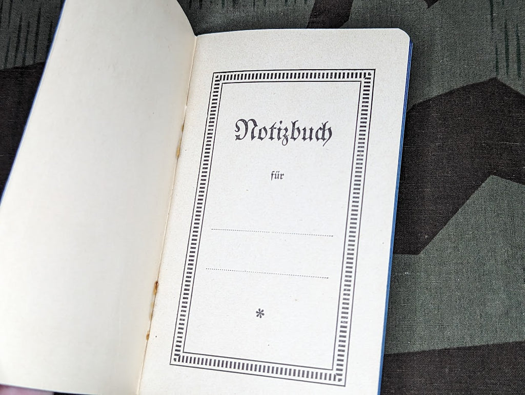 German Notebook with 1937/1938 Calendar