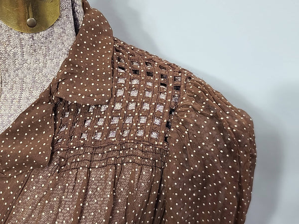 Brown Polka Dot Dress <br> (B-38" W-27" H-33")