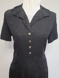 Black Seersucker Striped Material Dress <br> (B-40" W-33" H-40")