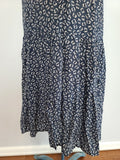 German Lightweight Blue Dress with White Print <br> (B-35" W-28" H-33")