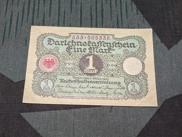 Darlehnskassenschein 1 Mark Note 1920