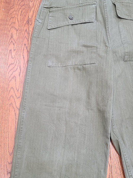Women's Army HBT Trousers S <br> (23"-26" Waist)