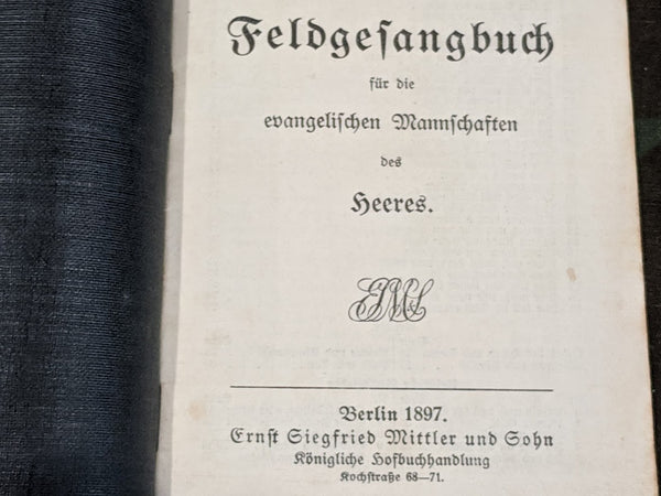 1897 Heer Evangelical Feldgesangbuch Song Book