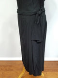 Black Rayon Dress with Attached Gold Bead Necklace <br> (B-38" W-30" H-38")