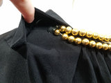 Black Rayon Dress with Attached Gold Bead Necklace <br> (B-38" W-30" H-38")