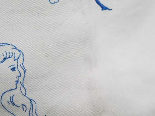 "Nun ist er hinaus in die weite Welt" Embroidered Cloth