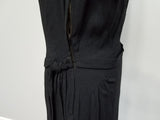 Black Rayon Dress with Attached Gold Bead Necklace <br> (B-38" W-30" H-38")