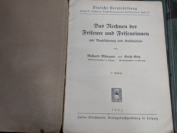 1941 Accounting for Barbers and Hair Stylists Book