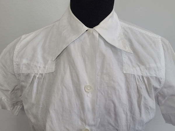 WAVES White Blouse Short Sleeve <br> (B-36" W-30")