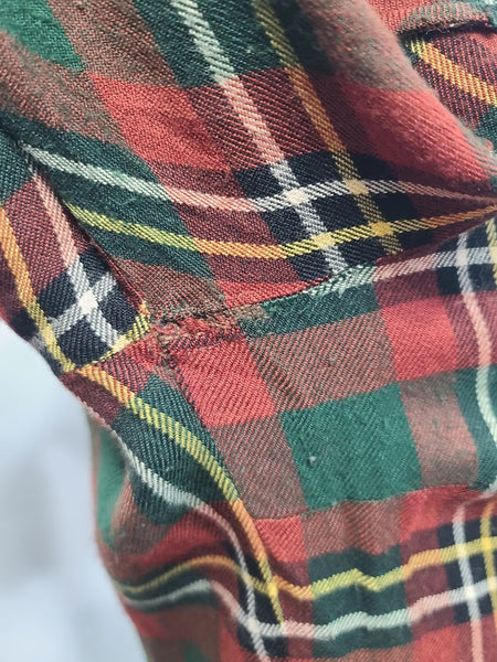 German Dark Plaid Dress <br> (B-38" W-28" H-40")