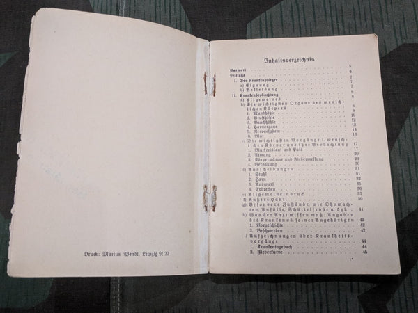 Wie Pflege Ich Kranke? First Aid Book 1944 Werkluftschutz Sanitätstrupp