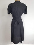 Black Rayon Dress with Army Eagle Button <br> (B-33" W-24" H-33")