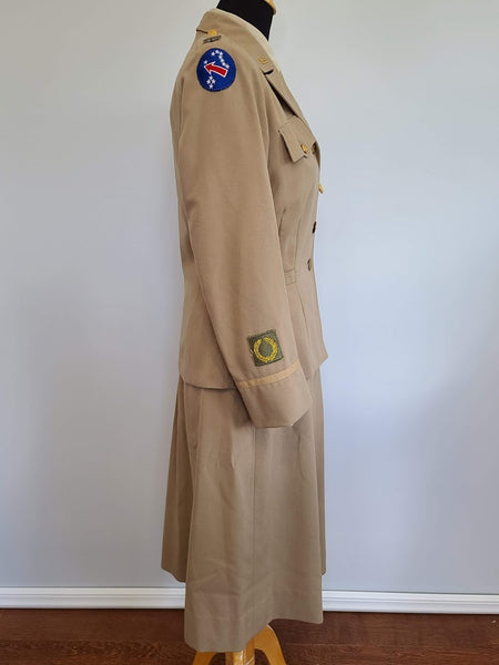 Complete Khaki WAC Officer's Uniform <br> (B-37" W-26.5" H-39")