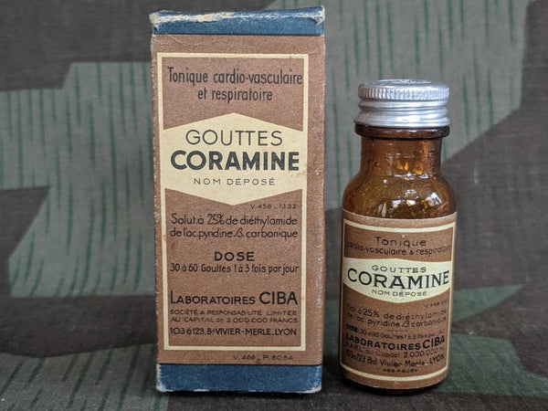 French Coramine Medicine Bottle in Box (Overdose Treatment)