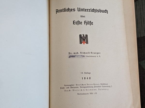 DRK Erste Hilfe First Aid Book 1940 (as-is)