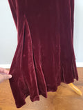 Dark Red Velvet Gown <br> (B-36" W-28" H-36.5")