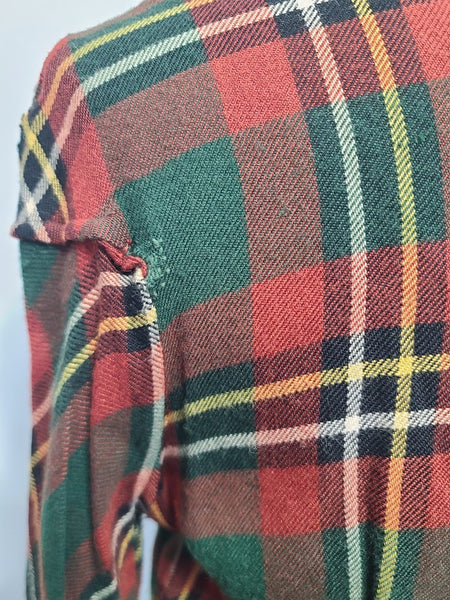 German Dark Plaid Dress <br> (B-38" W-28" H-40")