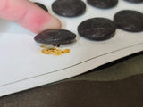 24 Leather Buttons on Card D.R.P. D.R.G.M. 20mm