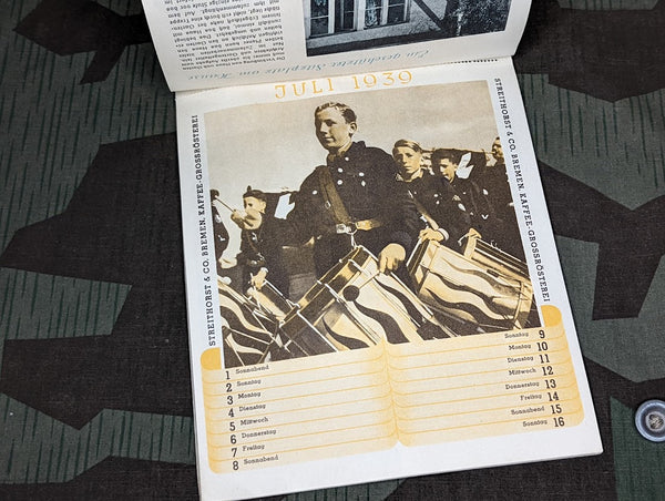 Partial 1939 Calendar Coffee Advertising