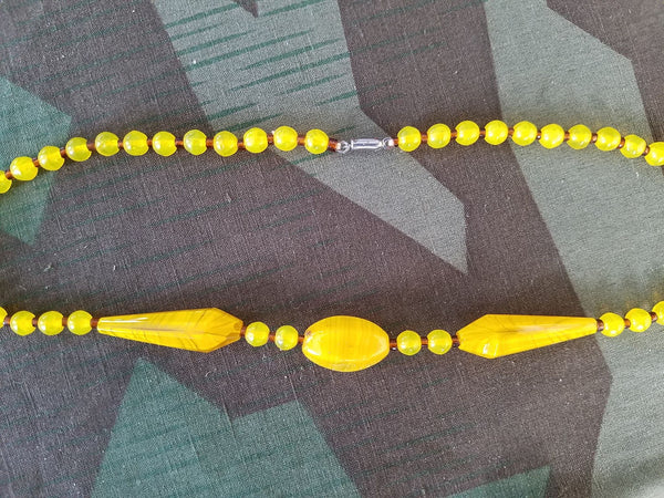 German Yellow Glass Bead Necklace