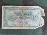 WWII Belgian 10 & 20 Franc Notes Paper Money