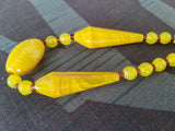 German Yellow Glass Bead Necklace