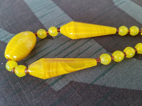 German Yellow Glass Bead Necklace