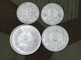 Late War French Francs Coins (Set of 4) 1944/1945
