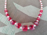 German Red Glass Bead Necklaces