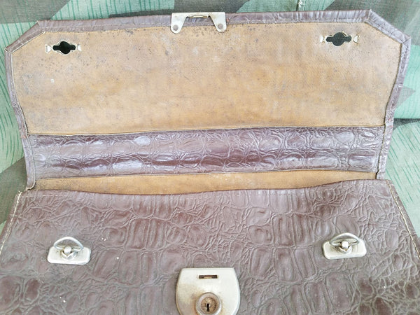 German Small Brown Vinyl Briefcase