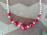 German Red Glass Bead Necklaces